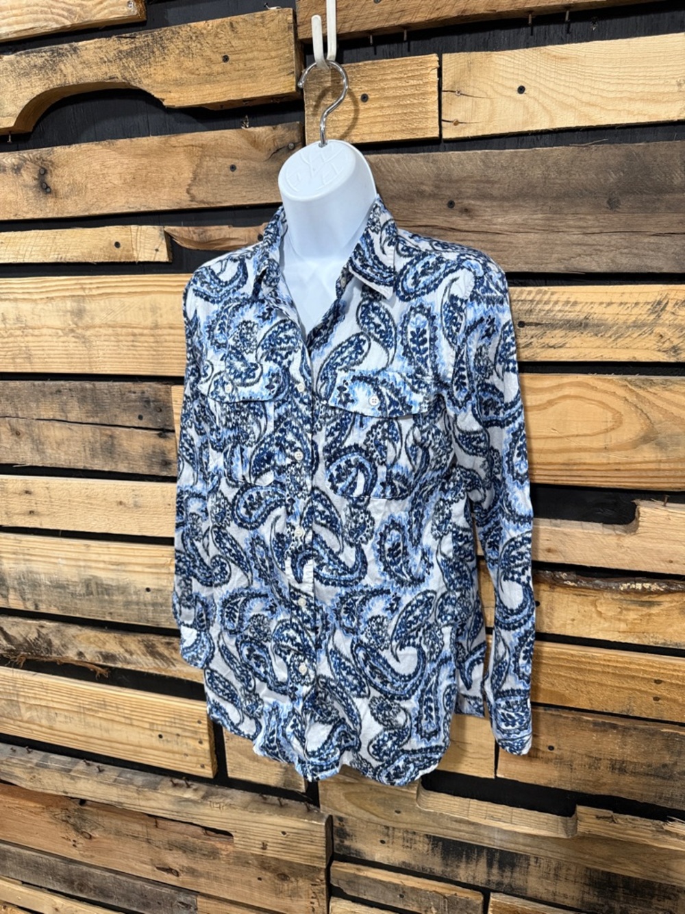 Lauren Ralph Lauren‎ paisley print button-down shirt Women’s Size Medium - Picture 2 of 7